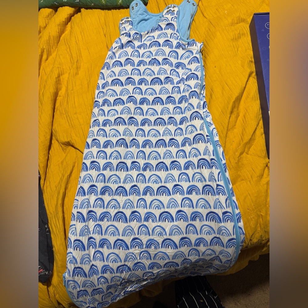 Little Sleepies Blue and White Rainbow Sleep Sack 6-18 mo